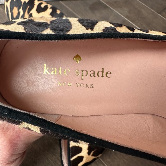 Kate Spade Leopard Print Cow Fur Fall‎ Holidays Classic Block Heel 7M - Picture 6 of 9